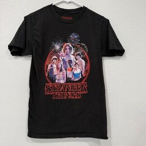 Stranger Things Graphic T Shirt Black Cotton Netflix Official Merch Size S